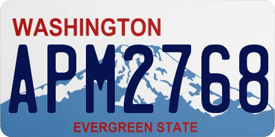 WA license plate APM2768