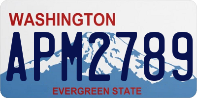 WA license plate APM2789
