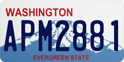 WA license plate APM2881