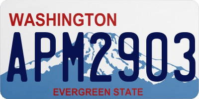 WA license plate APM2903