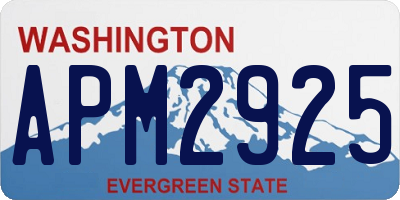 WA license plate APM2925