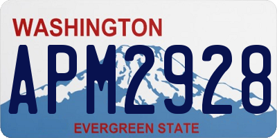 WA license plate APM2928