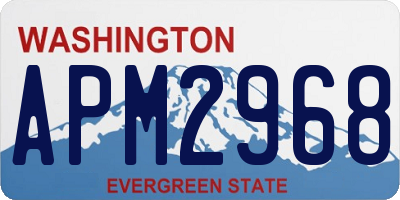 WA license plate APM2968