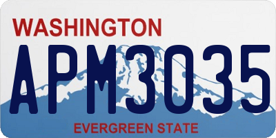 WA license plate APM3035