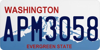 WA license plate APM3058