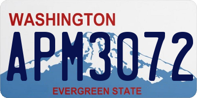 WA license plate APM3072