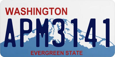 WA license plate APM3141