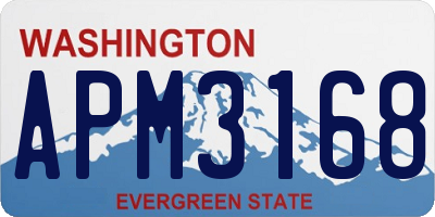 WA license plate APM3168
