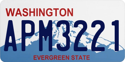 WA license plate APM3221