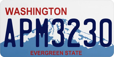 WA license plate APM3230