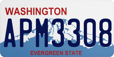 WA license plate APM3308