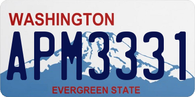 WA license plate APM3331