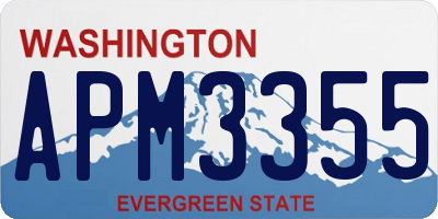WA license plate APM3355
