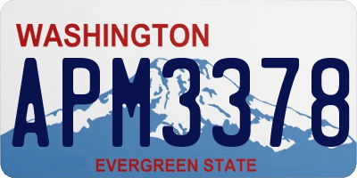 WA license plate APM3378
