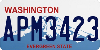 WA license plate APM3423