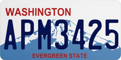 WA license plate APM3425