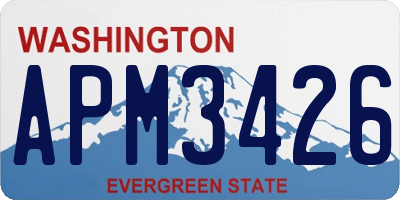 WA license plate APM3426