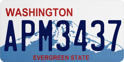 WA license plate APM3437