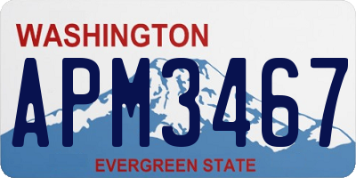 WA license plate APM3467