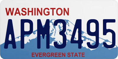 WA license plate APM3495