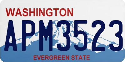 WA license plate APM3523