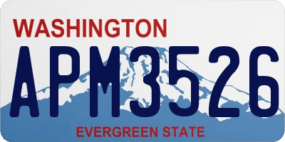 WA license plate APM3526