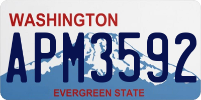 WA license plate APM3592