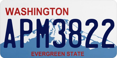 WA license plate APM3822