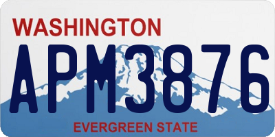WA license plate APM3876