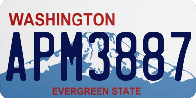 WA license plate APM3887