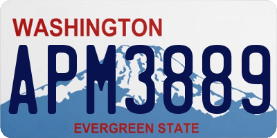 WA license plate APM3889
