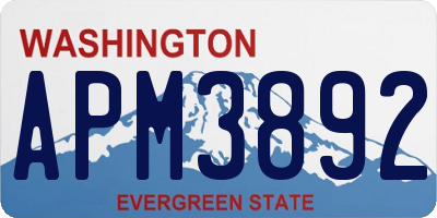 WA license plate APM3892