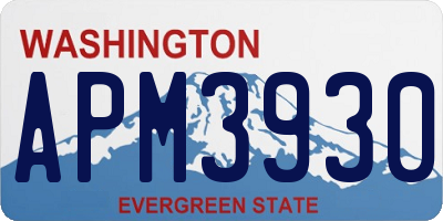 WA license plate APM3930