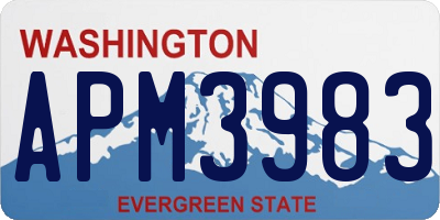 WA license plate APM3983