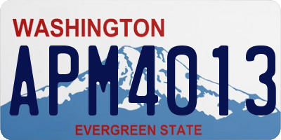 WA license plate APM4013
