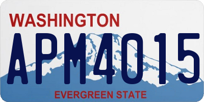 WA license plate APM4015