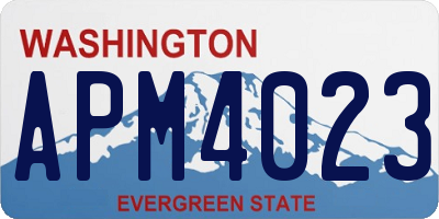 WA license plate APM4023