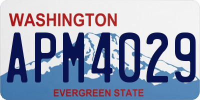 WA license plate APM4029