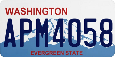 WA license plate APM4058