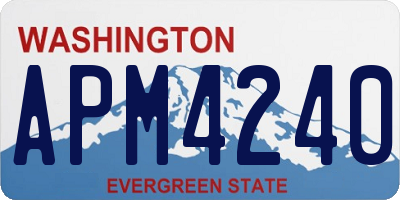 WA license plate APM4240