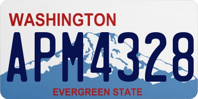 WA license plate APM4328