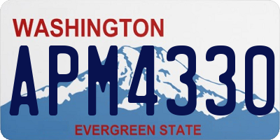 WA license plate APM4330