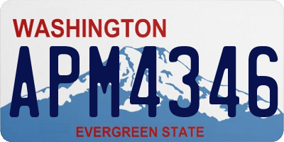 WA license plate APM4346