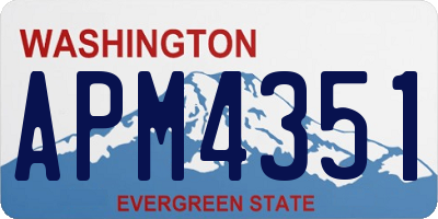 WA license plate APM4351