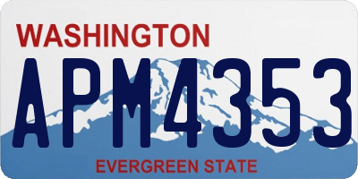 WA license plate APM4353