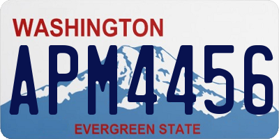 WA license plate APM4456