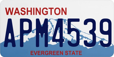 WA license plate APM4539
