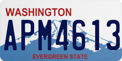 WA license plate APM4613