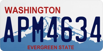 WA license plate APM4634