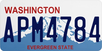 WA license plate APM4784
